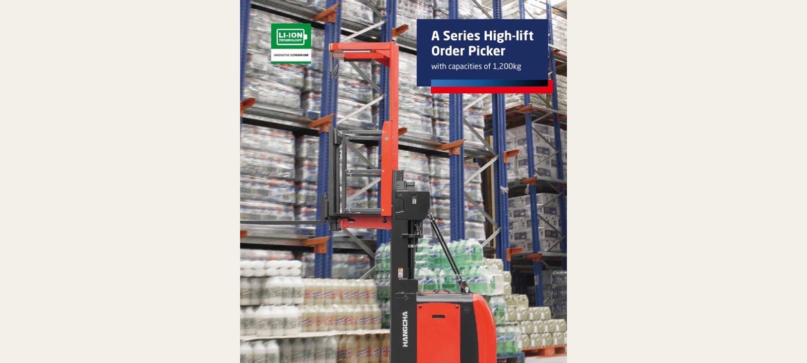 A Series 1.2 tonne high-lift order picker