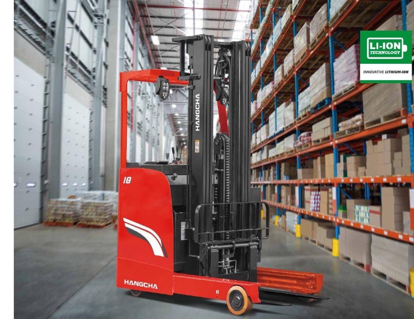 A Series stand-on reach truck 1.5 to 1.8 tonnes