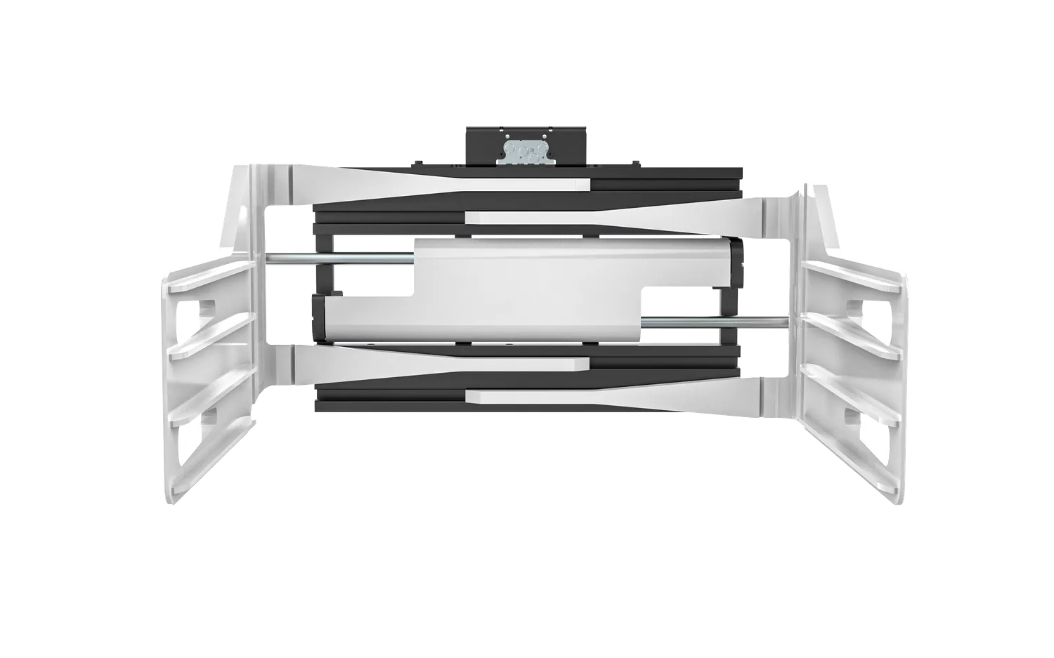 Bale and soft-pack clamp with broad contact arms
