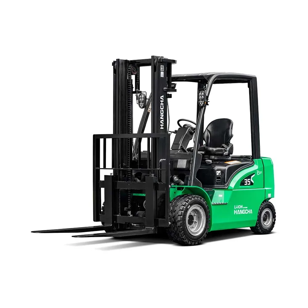 Complete electric counterbalance forklift for clean indoor bale handling