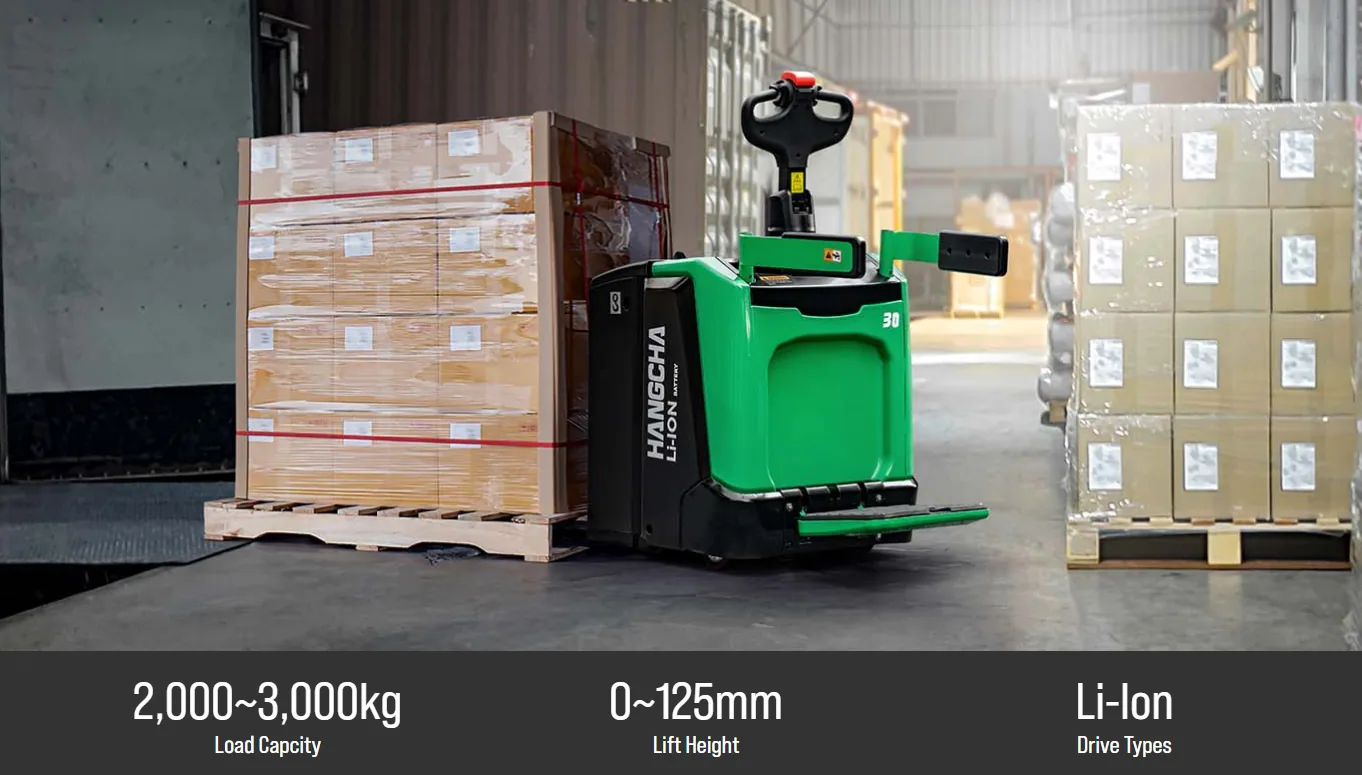 Hangcha electric pallet truck in warehouse operation