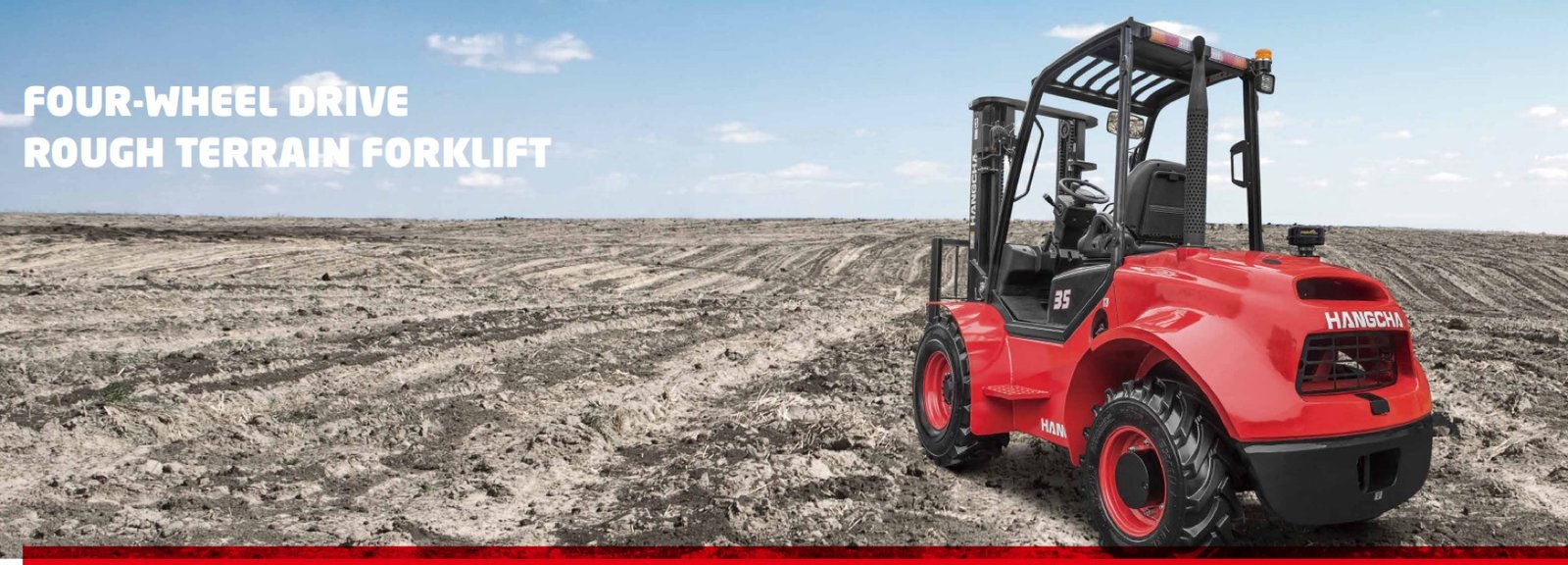 Hangcha diesel rough-terrain forklift working on an uneven construction site