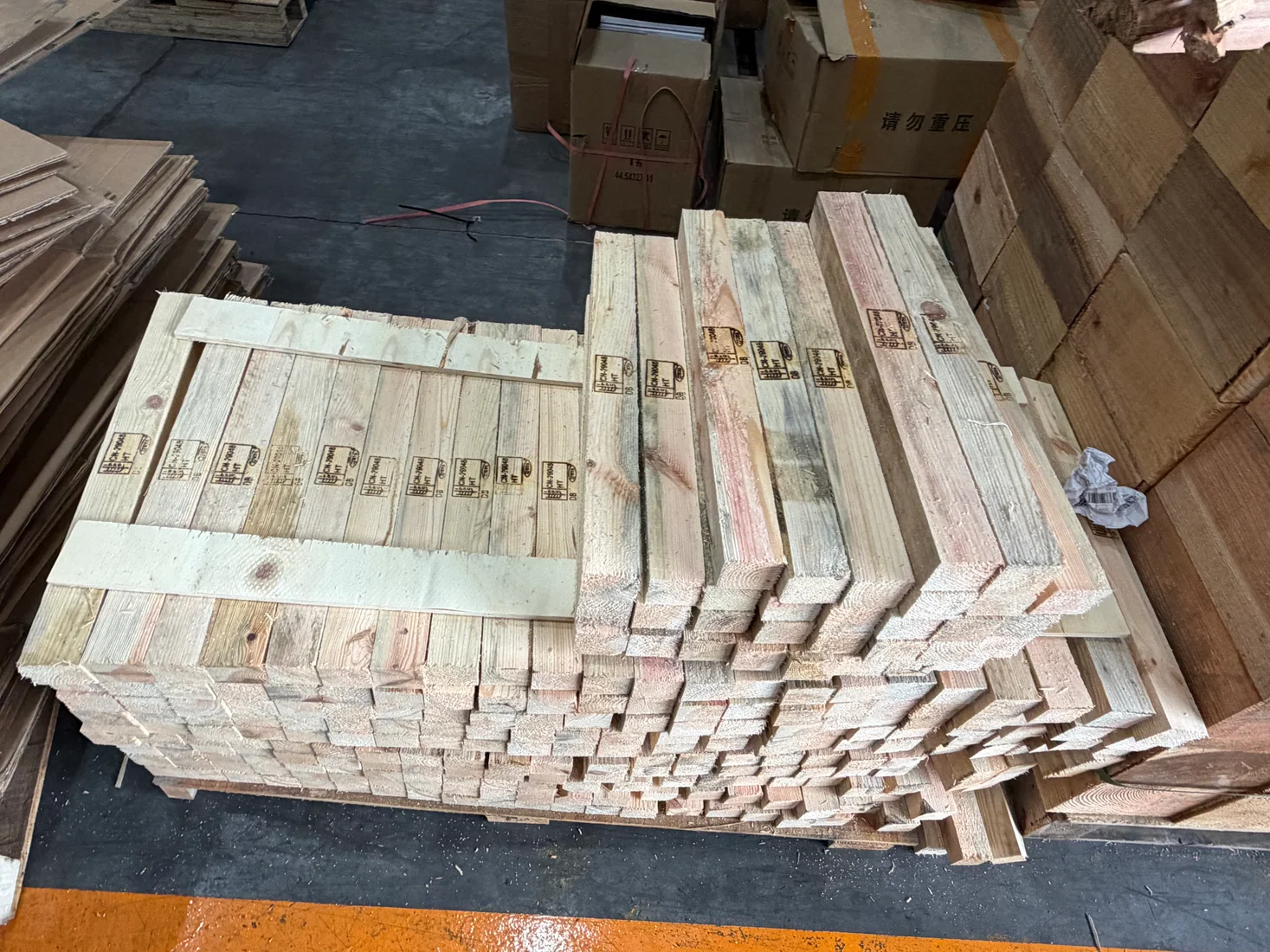 Real forklift transport restraint detail.