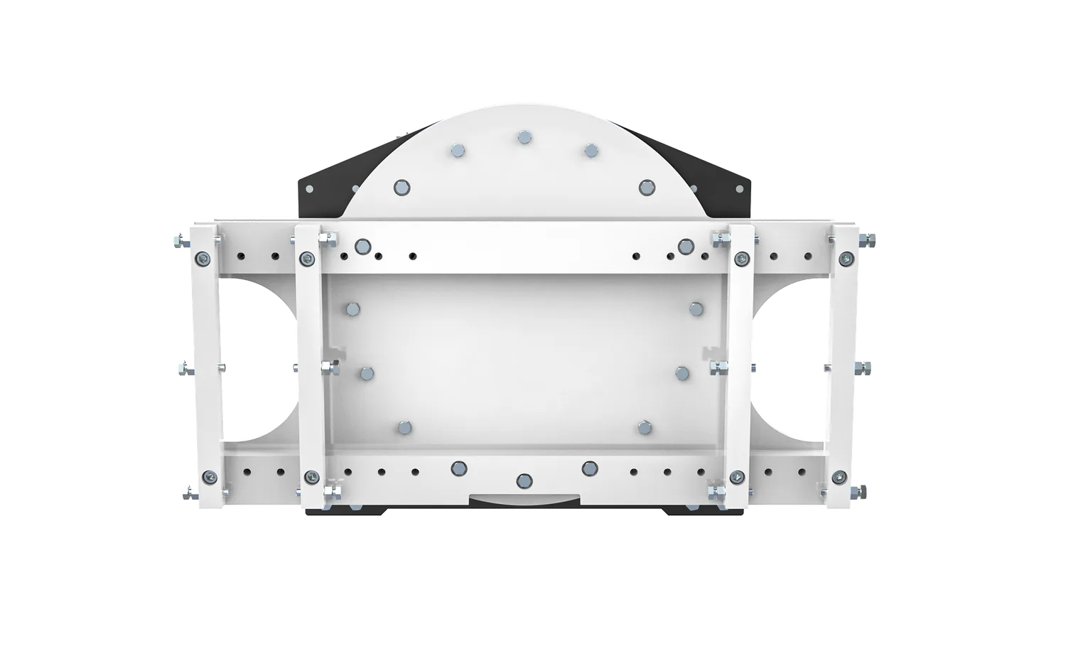 Complete forklift rotator with visible mounting ring and frame