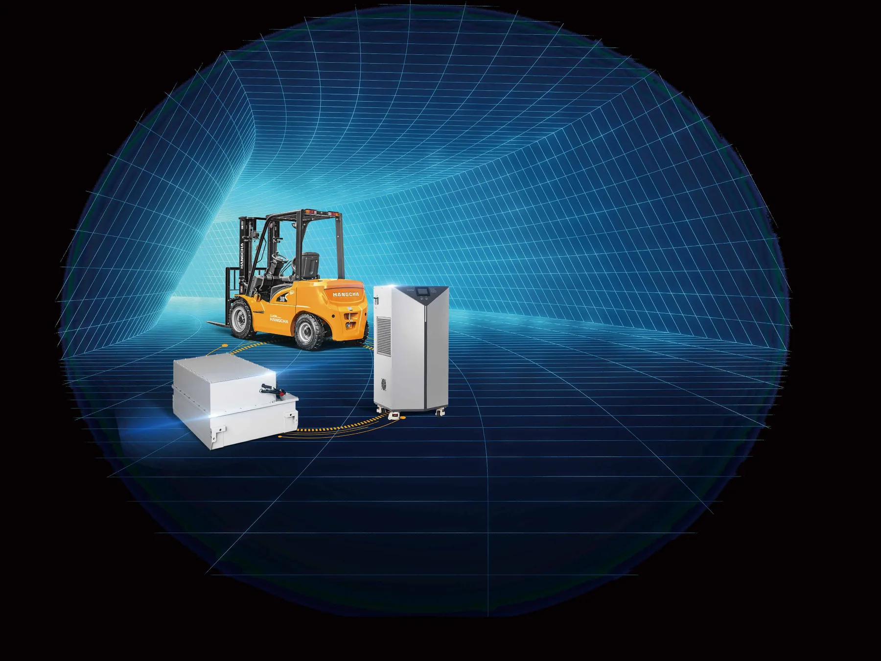 Lithium-ion forklift battery and charger system