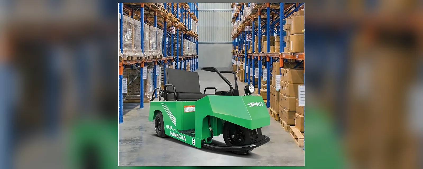 SPIRIT lithium personnel carrier in a warehouse