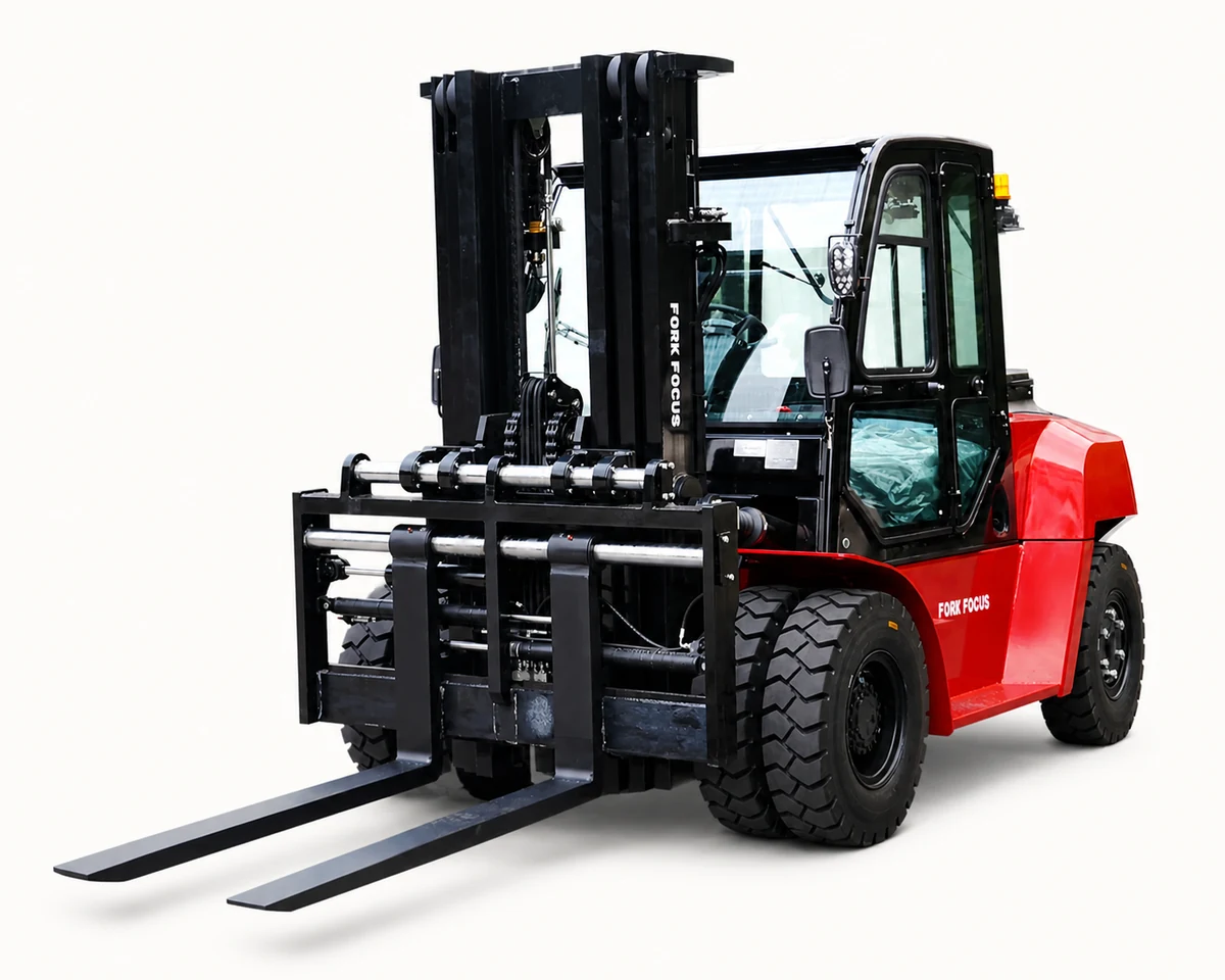 Complete ForkFocus-branded forklift used to identify the exact truck for warranty support