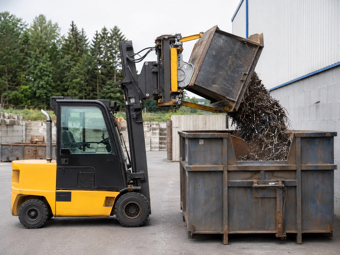 Counterbalance forklift with matched rotator