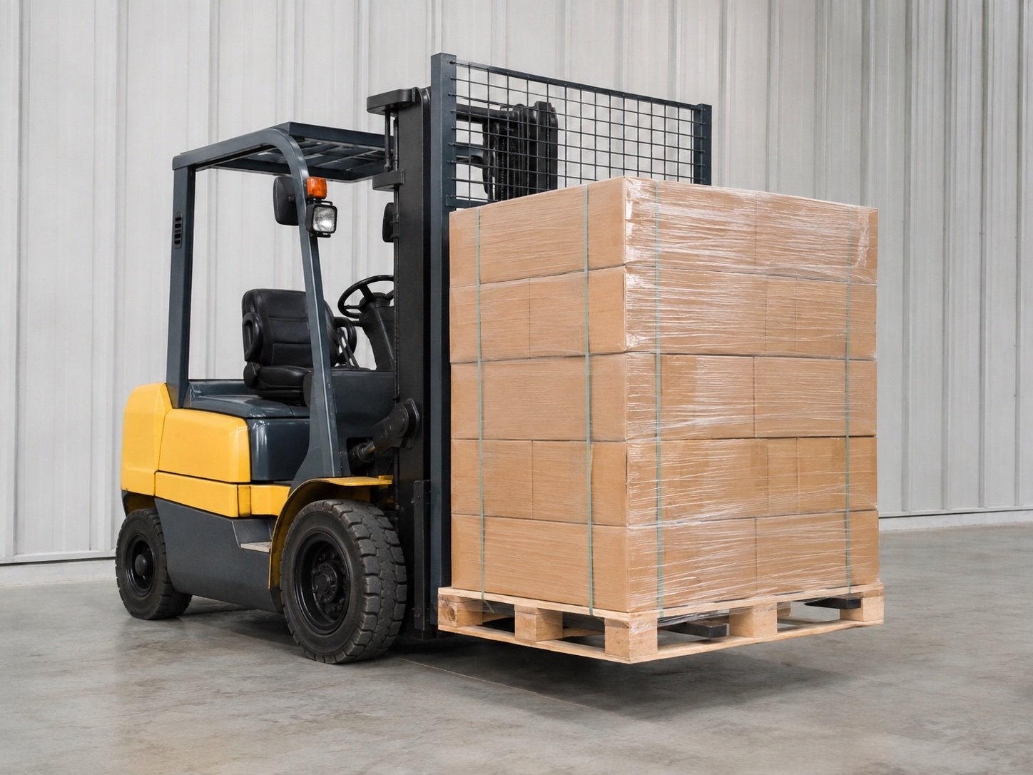Forklift with compatible load retention
