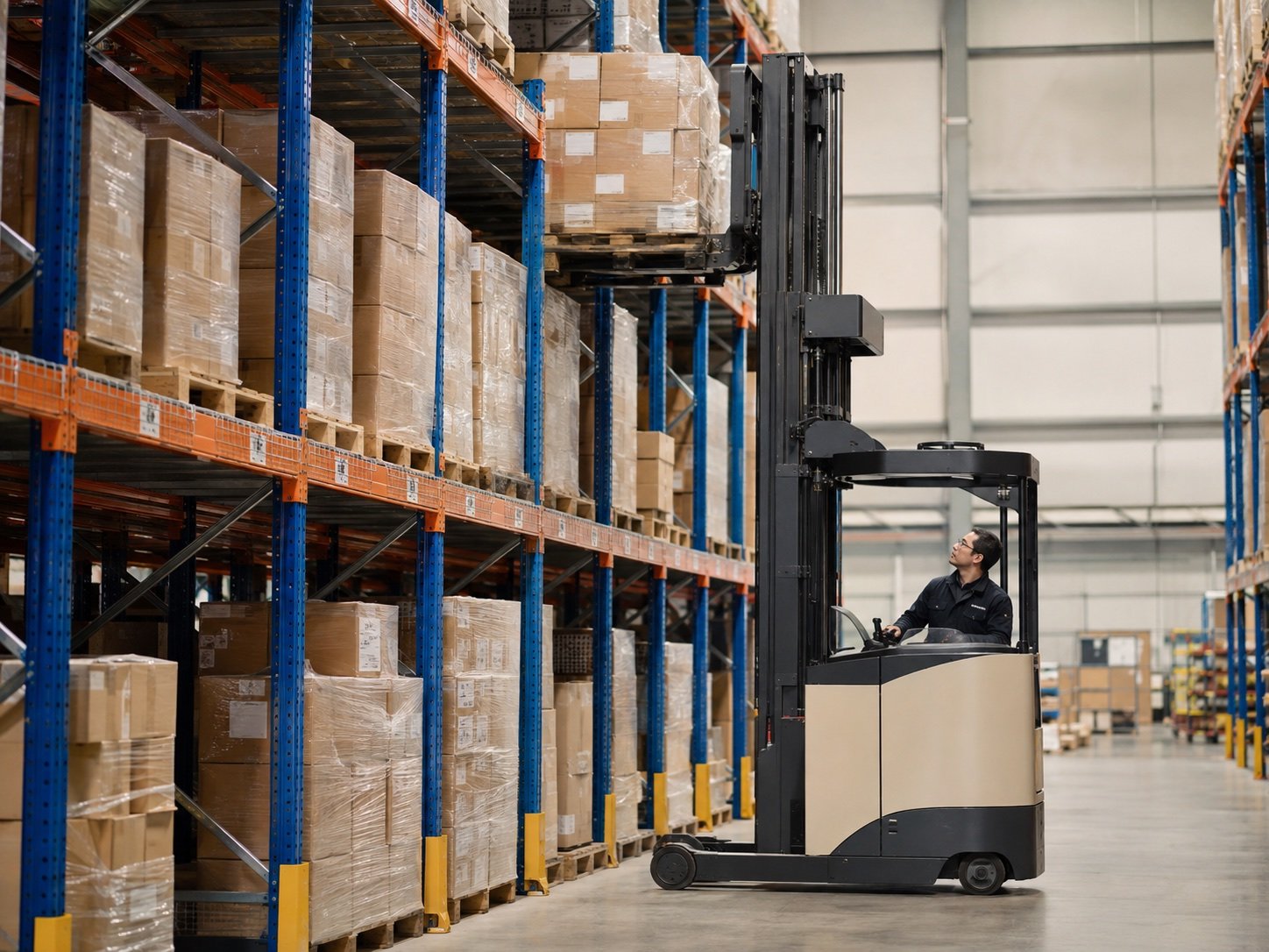 Double-deep reach truck