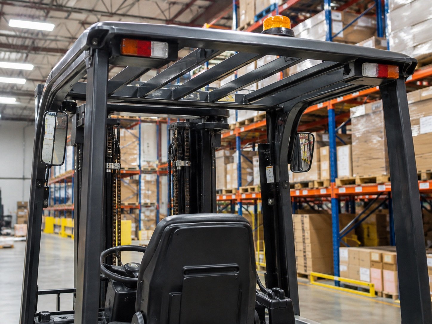 Forklift with verified overhead clearance