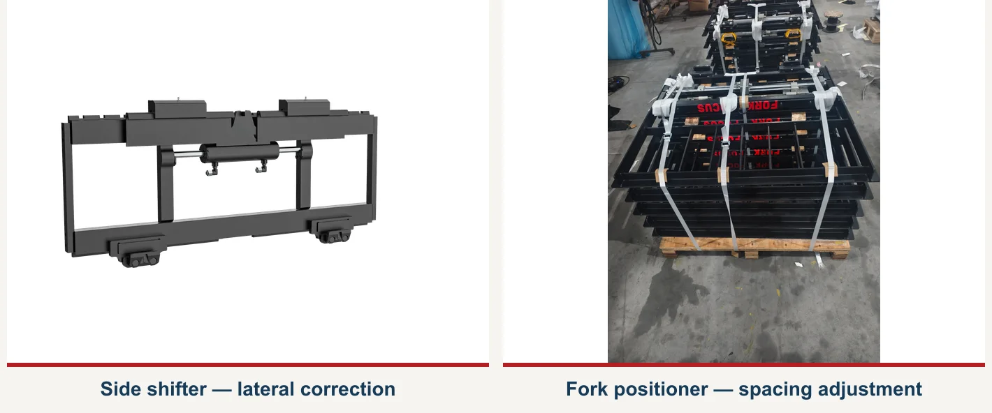 Side shifter and fork positioner attachment comparison