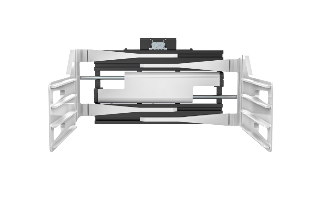 Bale-clamp arms support broad contact with a compressible load